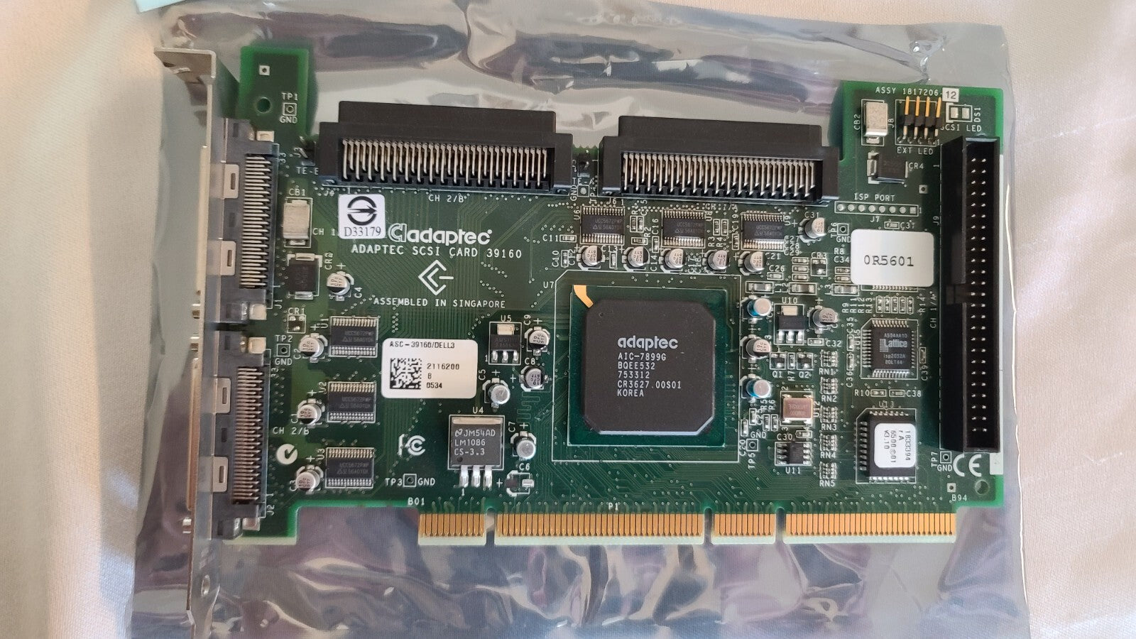 Adaptec SCSI Adapter Card Dual Ports AIC-7899G ASC-39160/DELL3 2116200 64-bit PC|266806680545