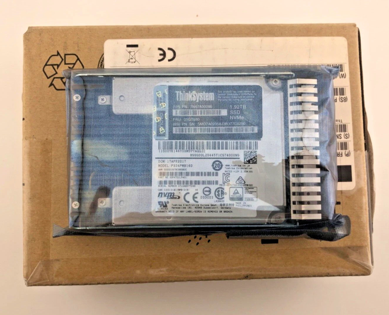 Lenovo Hard Drive ThinkSystem 01GT680 1.92TB NVME Solid State H.D.SSD PX04PMB160