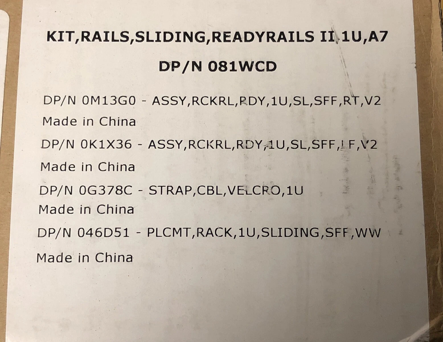 Dell 1U Sliding Rail Kit R320 R330 R430 R440 R620 R630 R640 NX3300 NX400 Type A7|116911574698