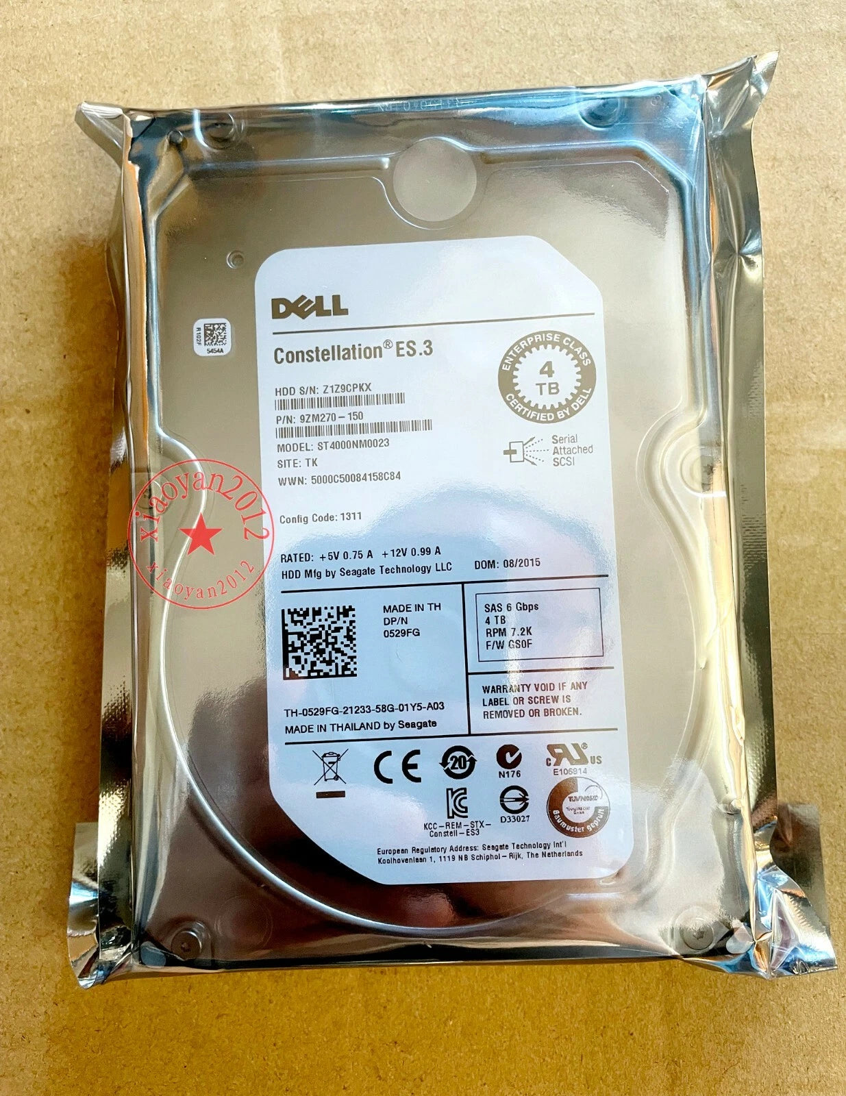 Dell ST4000NM0023 529FG 4TB 7200RPM 6Gb/s 3.5" SAS Hard Drive|155935997013