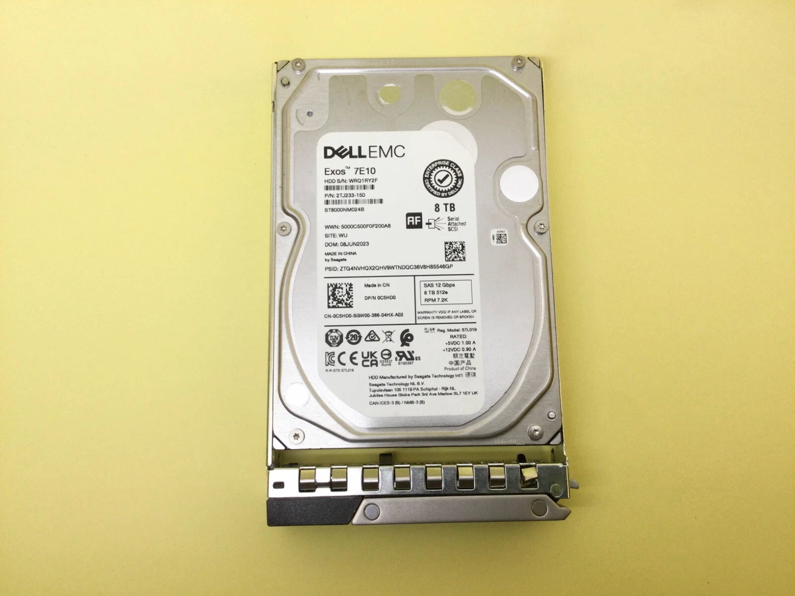 C5HD0 DELL 8TB 7.2K SAS 12Gb/s 3.5'' 512e HDD 0C5HD0 ST8000NM024B w/Gen14|286067448985