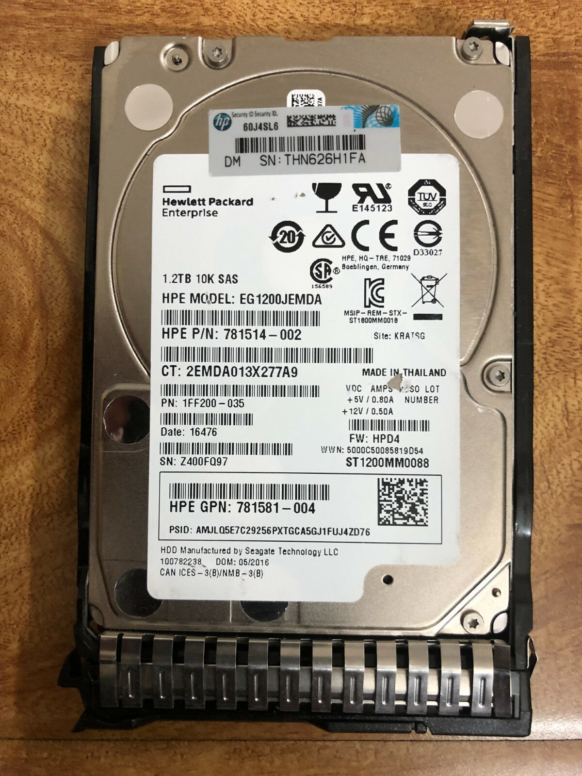 HP 1.2TB 10K SAS 12G 2.5" HDD 781578-001 Hard Disk 781518-B21 781514-002|194451390908