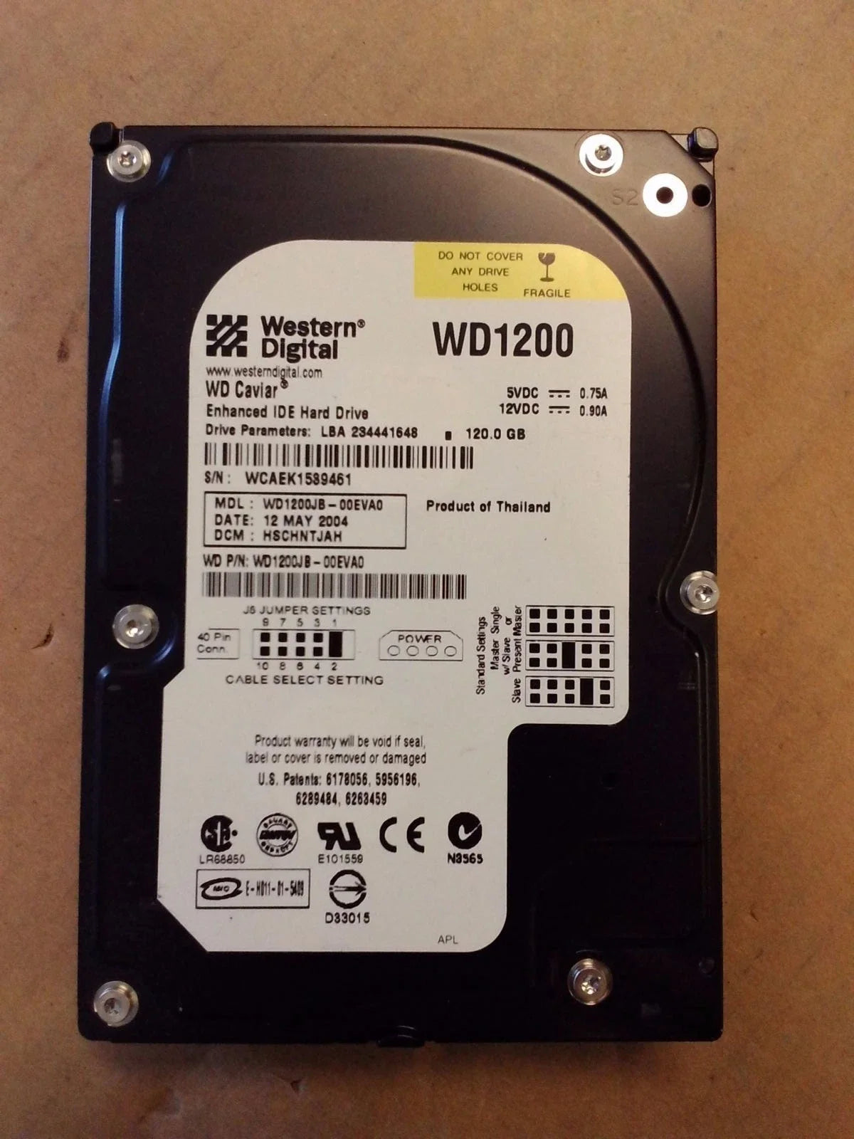 Western Digital 120GB Caviar SE 7200 RPM 8MB Cache IDE Ultra ATA100 / ATA-6 3.5" Hard Drive - WD1200JB
