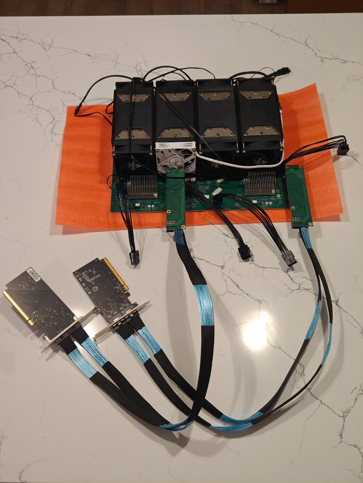 Custom 4x NVIDIA TESLA V100 16GB SXM2 to 2x PCIe x16 64G VRAM AI Compute Node|136792196630