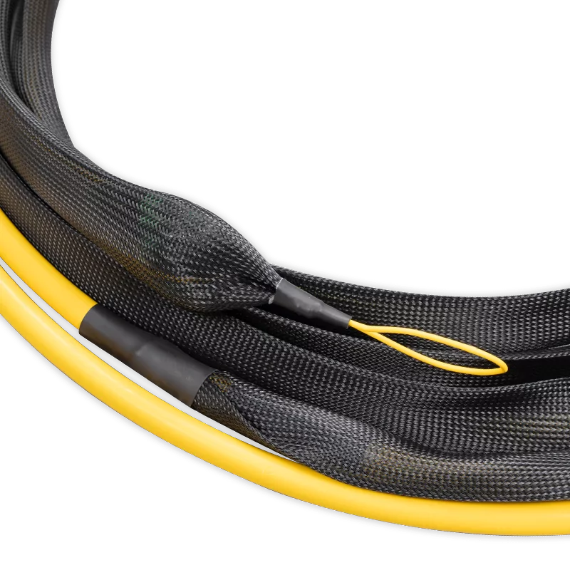 Pre-terminated MPO 4x4 Shuffle Trunk Cable, 256 Fibers, 32xMPO-8 APC (Male) to 32xMPO-8 APC (Male), Single Mode (OS2), Type 4, LSZH, 0.35dB Max, Breakout 80cm, Yellow