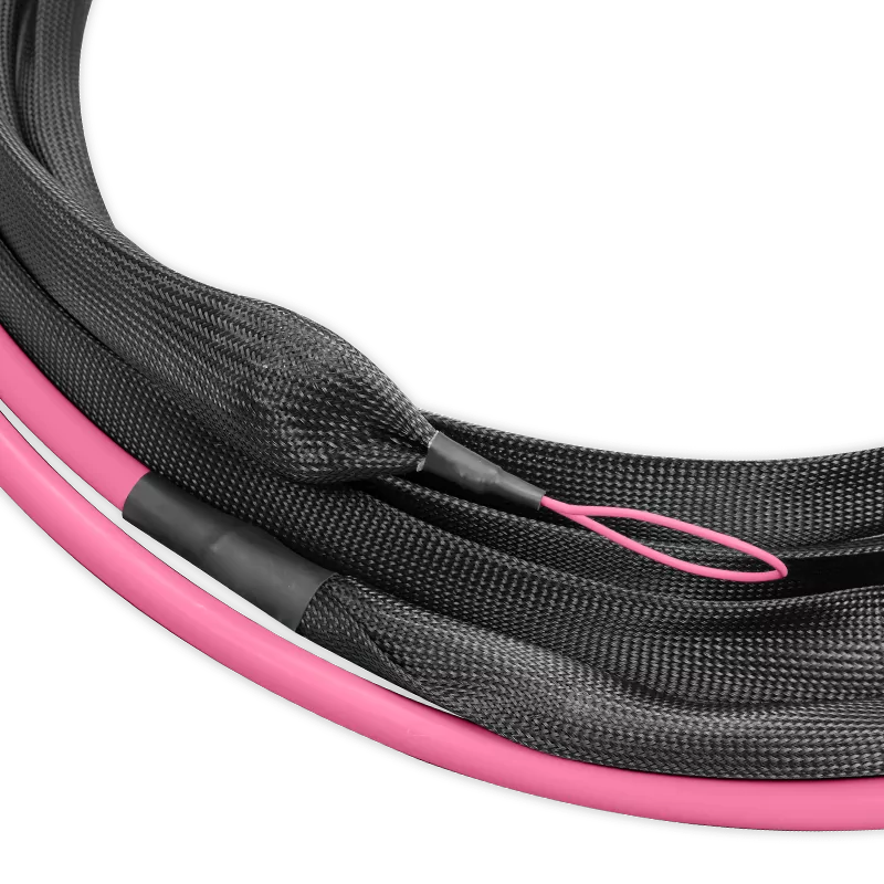 Pre-terminated MPO 2x2 Shuffle Trunk Cable, 128 Fibers, 16xMPO-8 APC (Male) to 16xMPO-8 APC (Male), Multimode (OM4), Type 2, LSZH, 0.35dB Max, Breakout 80cm, Magenta