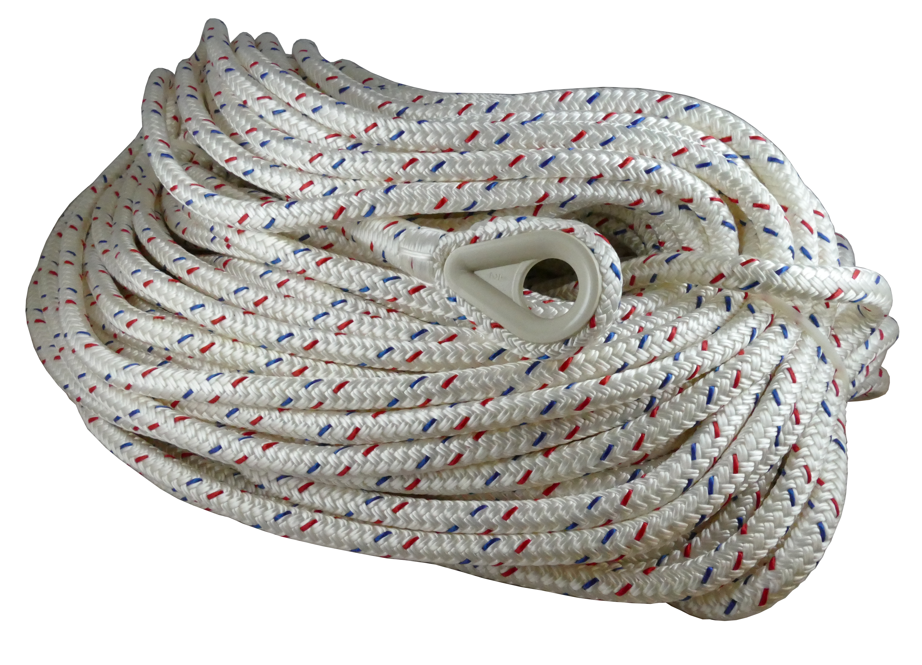 Samson Rope 6.05024E+11 Samson Rope 605024015083 Samson 605024015083, Harbormaster Anchor Line, 3/8" x 150', White w/Red & Blue Tracer