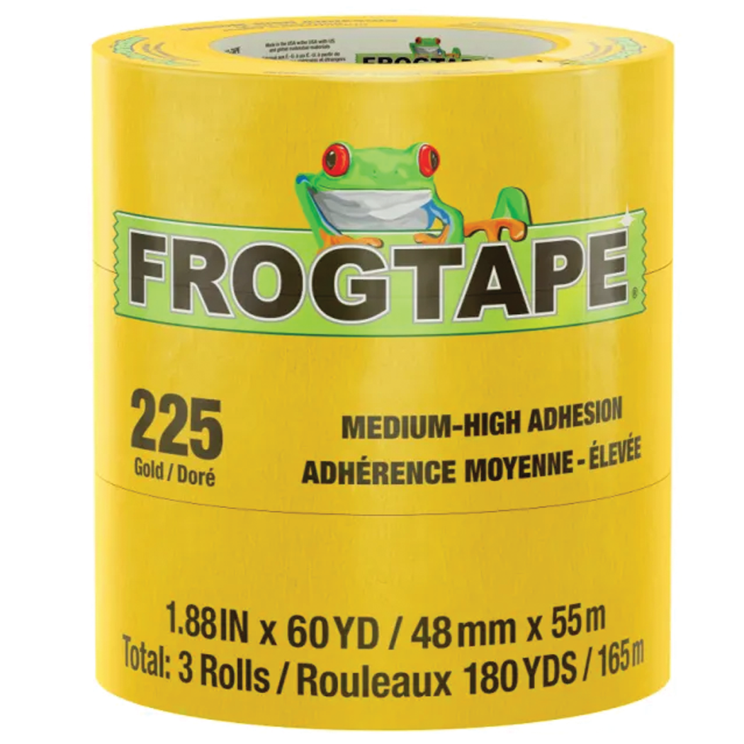 Shurtape 105322 Frogtape 225 Gold Performance Grade Masking Tape, 2" x 180', Gold