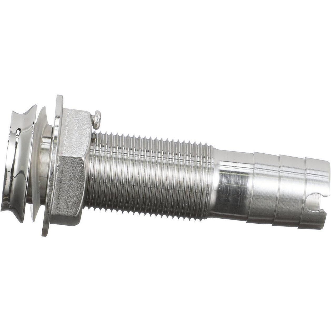 Seachoice 50-18601 Thru Hull Fitting, Mega-Flow Dripless, 316 Stainless Steel, Fits 3/4" Hose, 1-1/2" Max Hull
