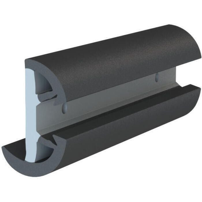 Taco Metals V11-9991BBK60-2 SuproFlex Rub Rail Kit, 1-5/8" x 7/8" Small, Black, with Vinyl Overlay Insert