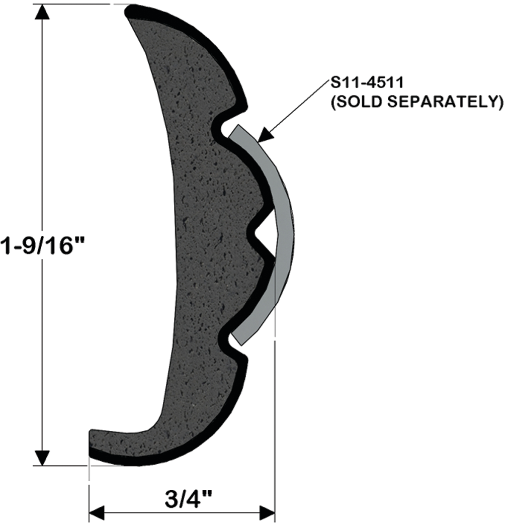 Taco Metals V21-9866WHC20D Rigid Rubrail 20' White