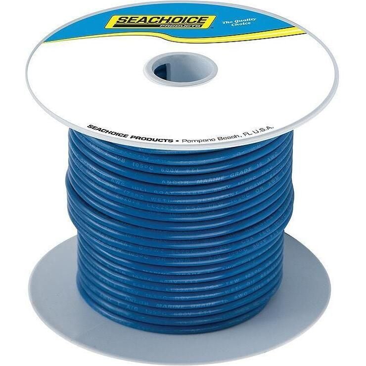 Seachoice 50-63111 Tinned Copper Marine Wire, 14 AWG, Dark Blue, 100'