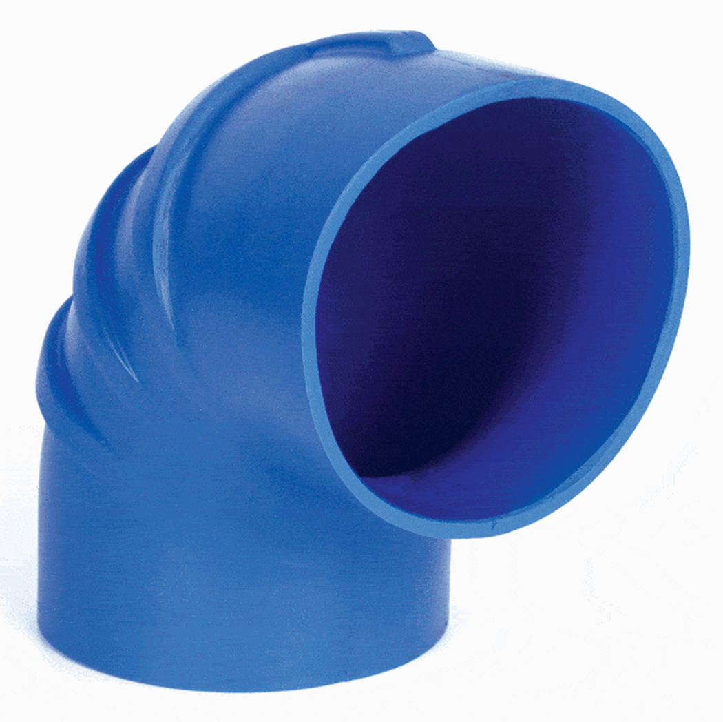 Trident Marine 290V6000-S/S Trident Blue Silicone "VHT" 90 Degree Elbow w/T-Bolt, Clamps, 6"