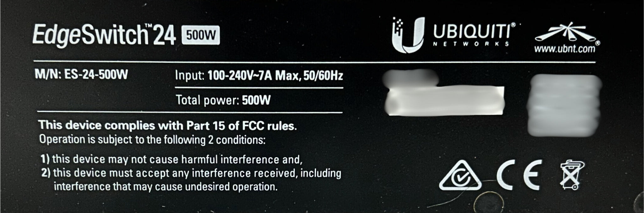 Ubiquiti ES-24-500W EdgeSwitch 500W 24-Port PoE Gigabit Ethernet Manag