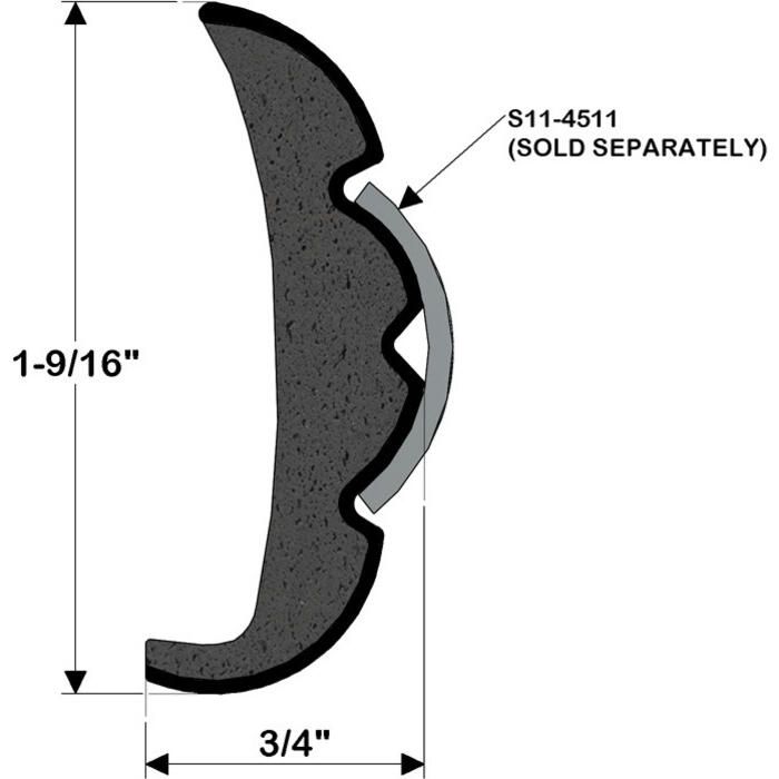Taco Metals V21-9959WHC50D Rigid Vinyl Flex Core Rub Rail