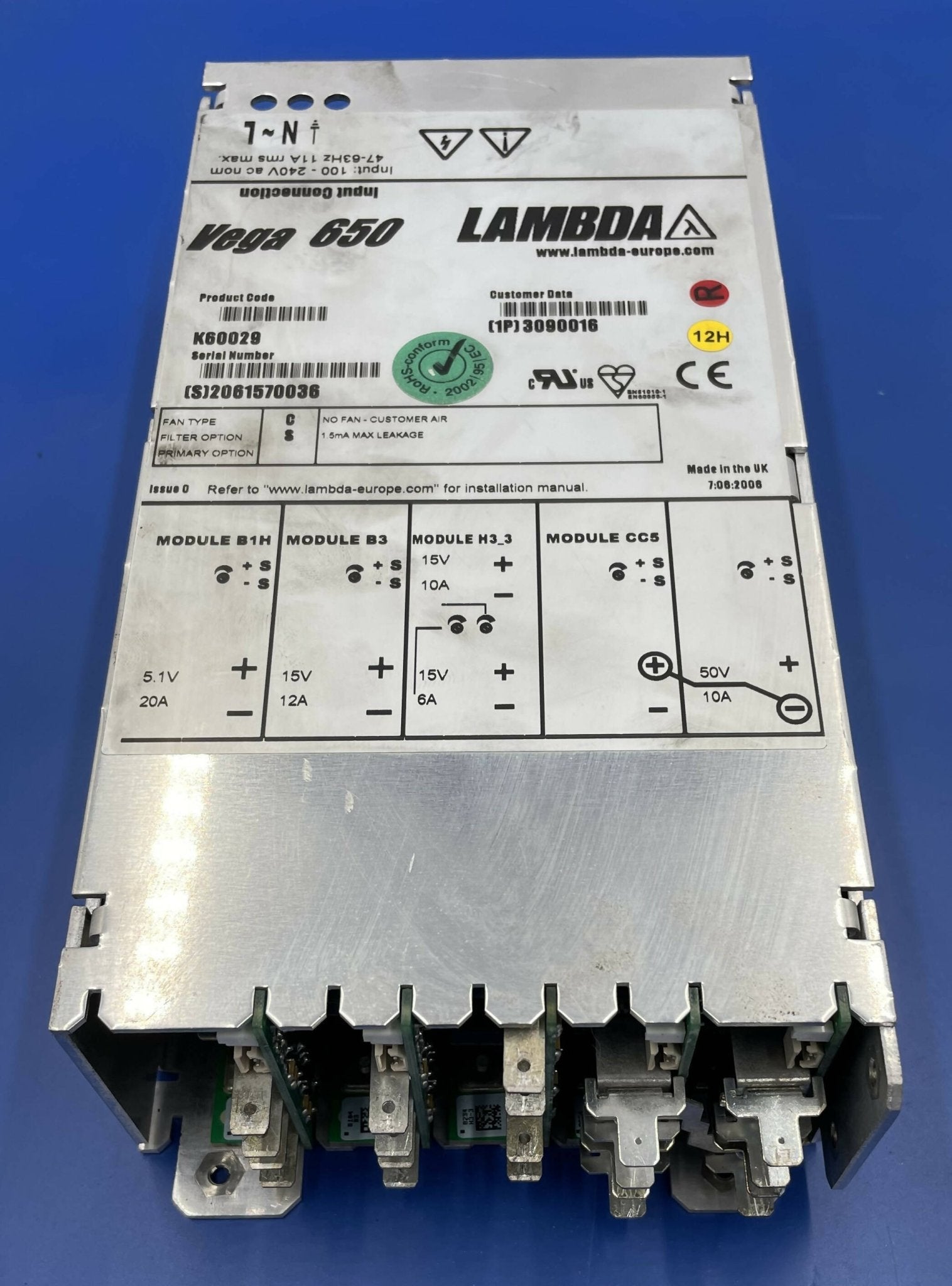 VEGA 650 POWER SUPPLY (3090016/K60029 SIEMENS