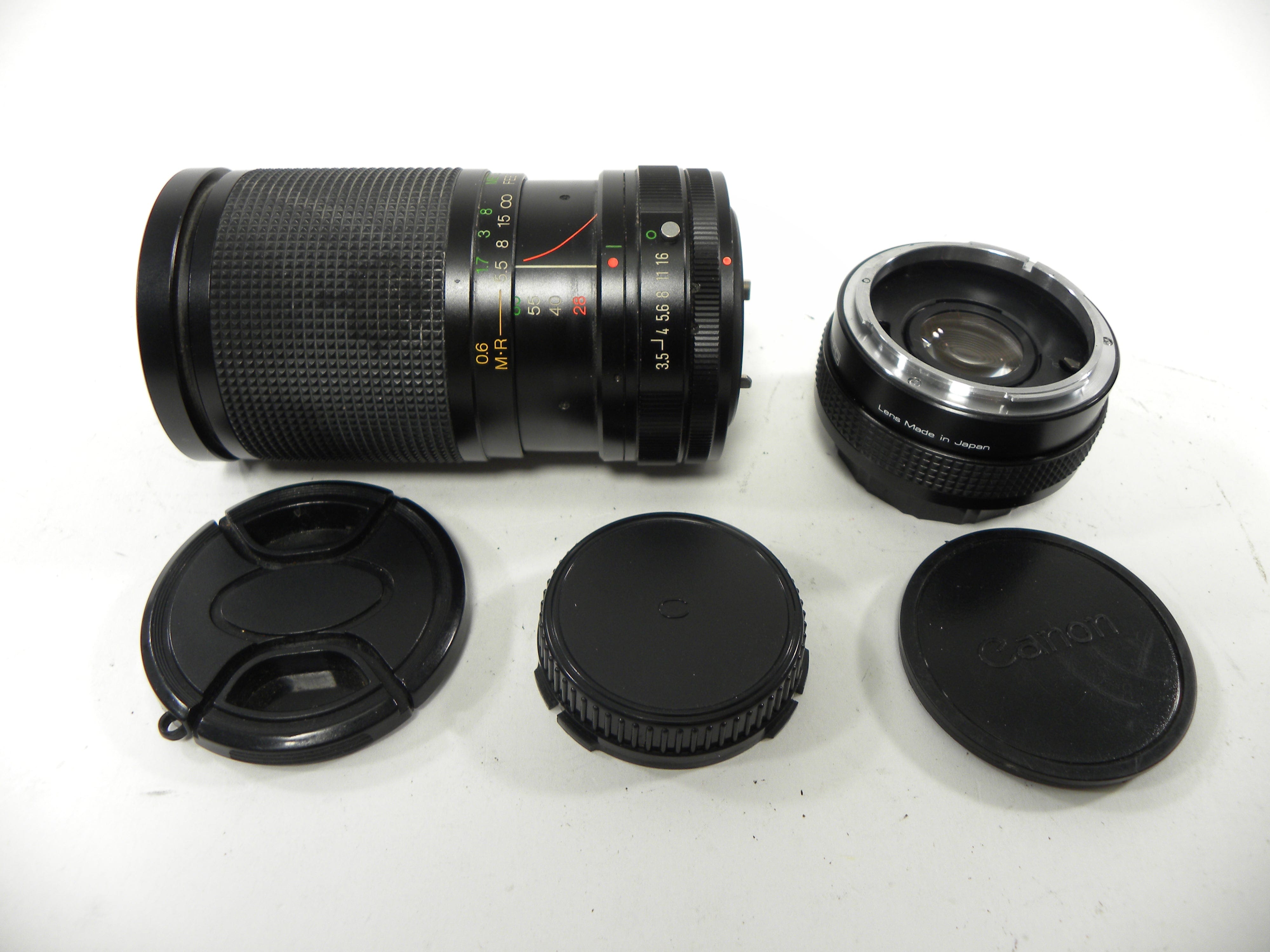 Vivitar MC 28-85mm f3.5-4.5 w/tele converter Canon Adapter