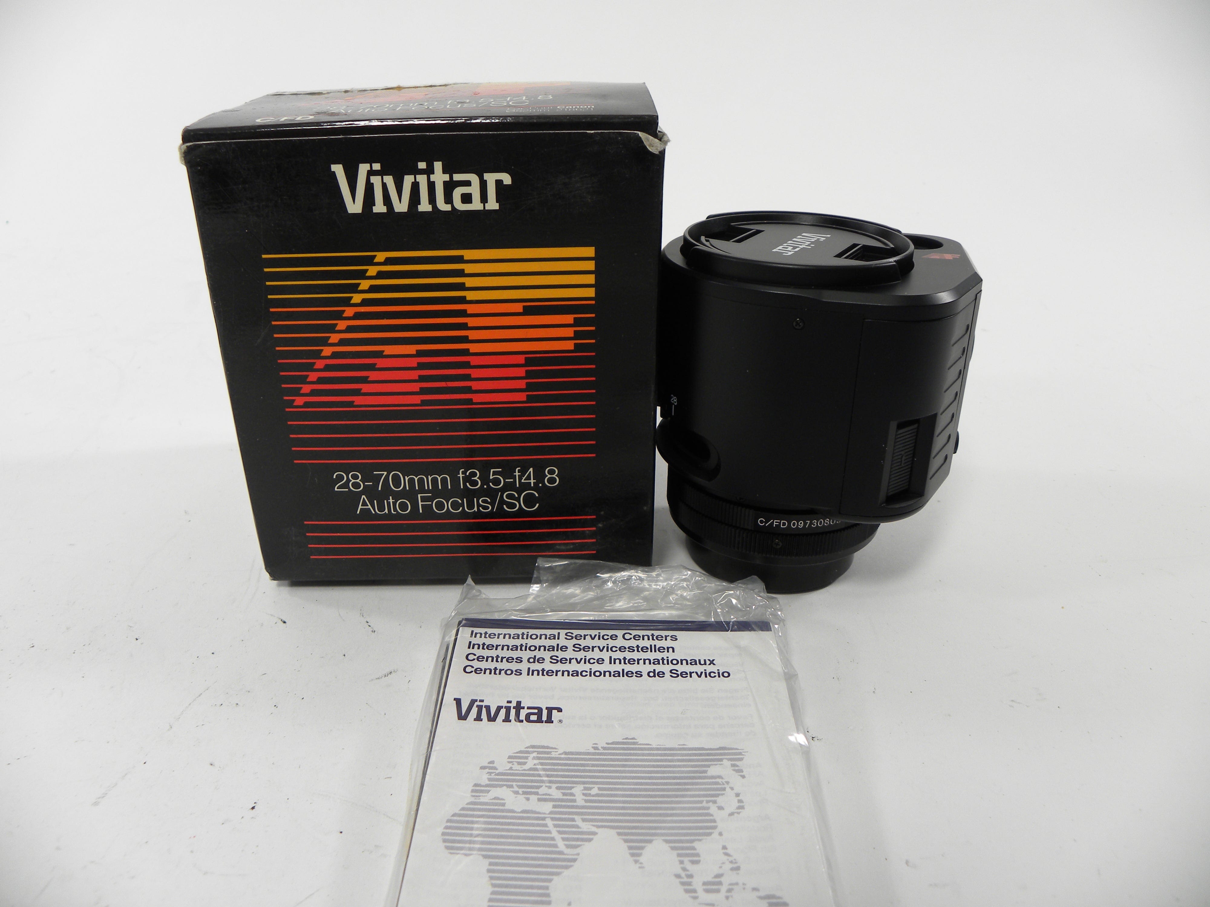 Vivitar MC Auto Zoom 28-70mm f3.5-4.8 Canon FD Mount