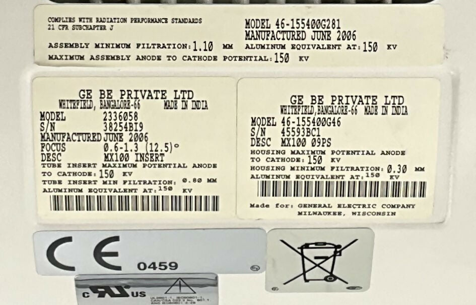 X-Ray Tube MX100 90° (46-155400G281/46-155318G33/46-155400G46 GE