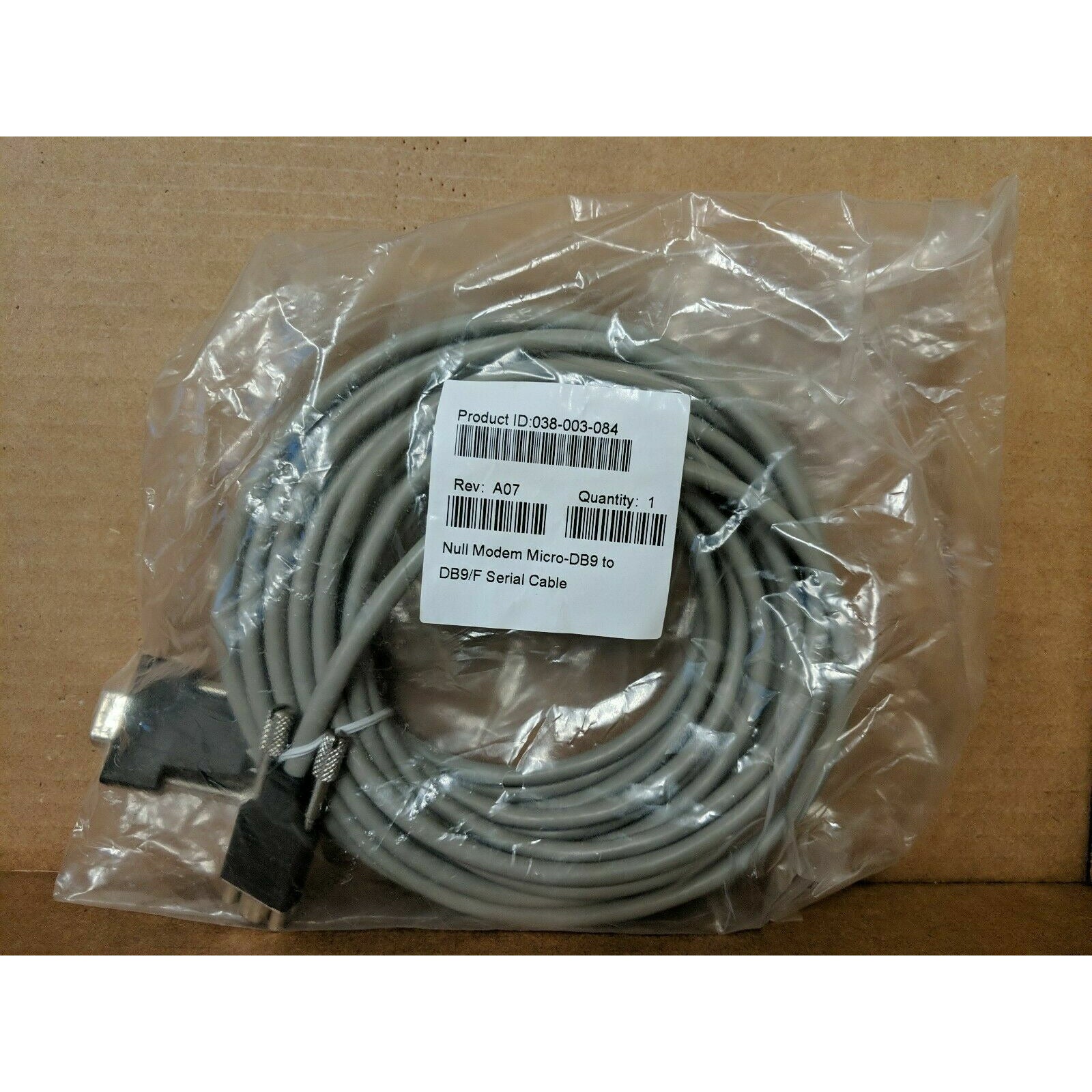 038-003-084 Null Modem Micro-DB9 to DB9/F Serial Cable Rev A07 Cabo - AloinfoUSA