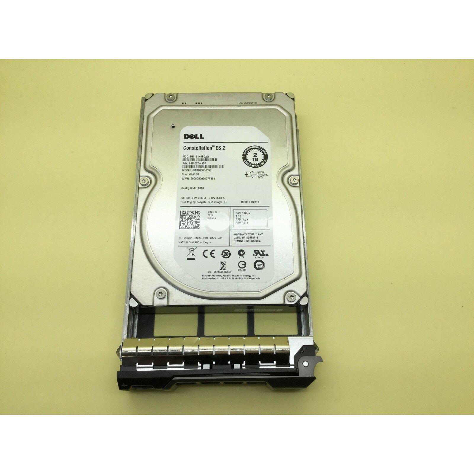 1D9NN DELL 01D9NN ES.2 2TB 7.2K 6GBPS SAS 3.5'' HDD ST32000645SS 695976769978 - AloinfoUSA