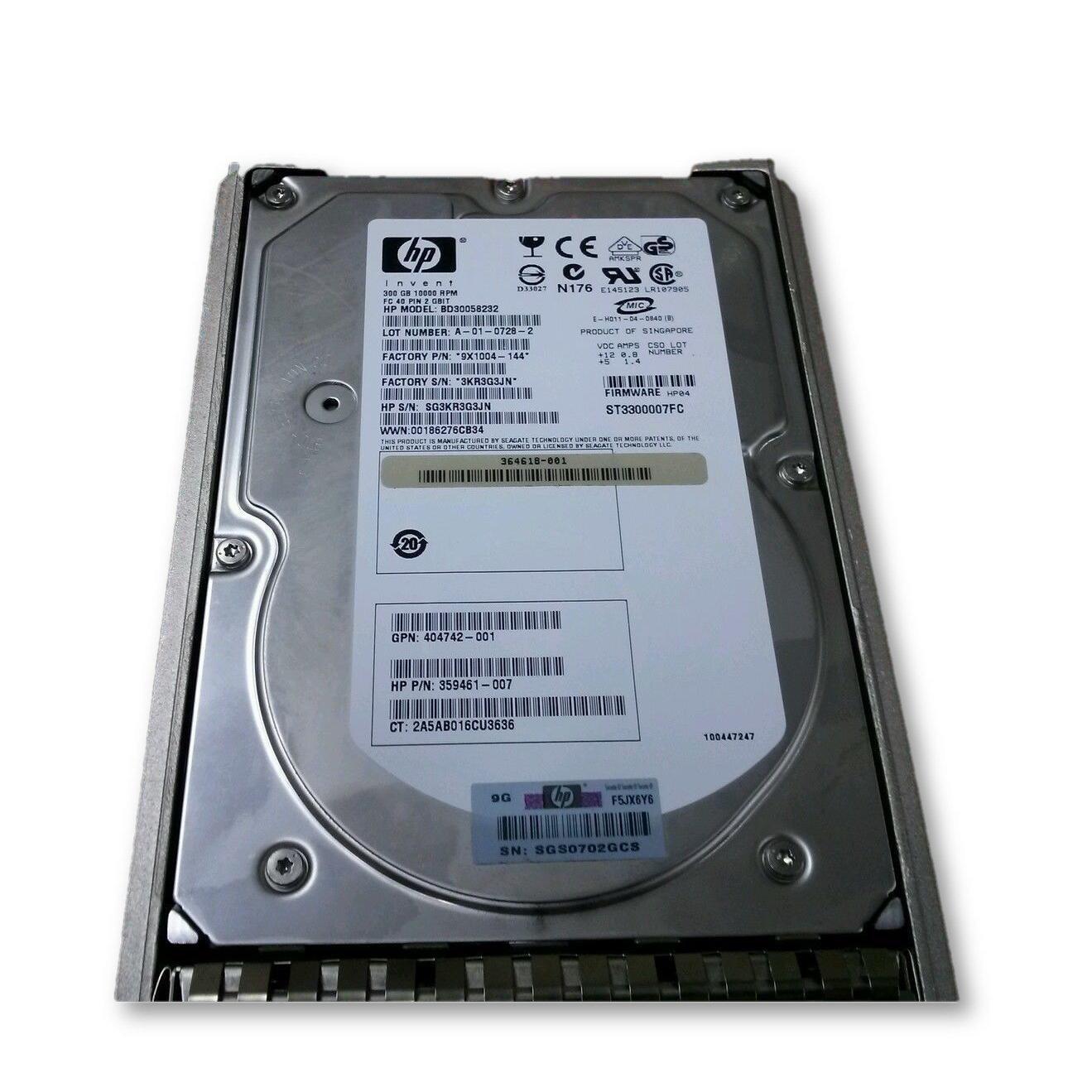 300GB Fibre Channel HP BD30058232 ST3300007FC HDD for Server Disco - AloinfoUSA