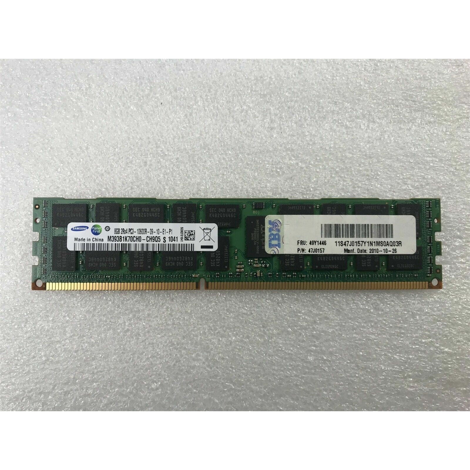 49Y1436 IBM 8GB 2RX4 PC3-10600R MEMORY MODULE (1X8GB) 686907885805 - AloinfoUSA