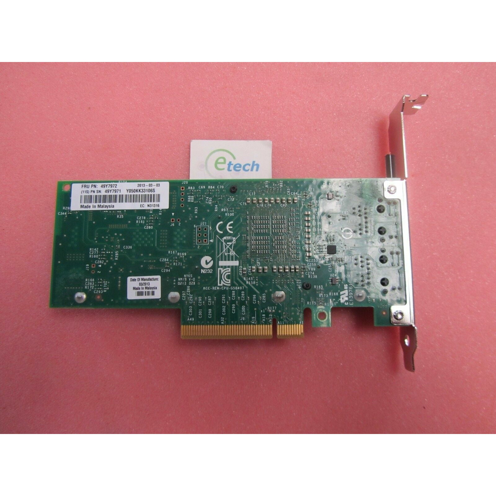 49Y7970 FRU 49Y7972 - Intel X540-T2 Dual-Port 10GBaseT Adapter for IBM System x  883436164283 - AloinfoUSA