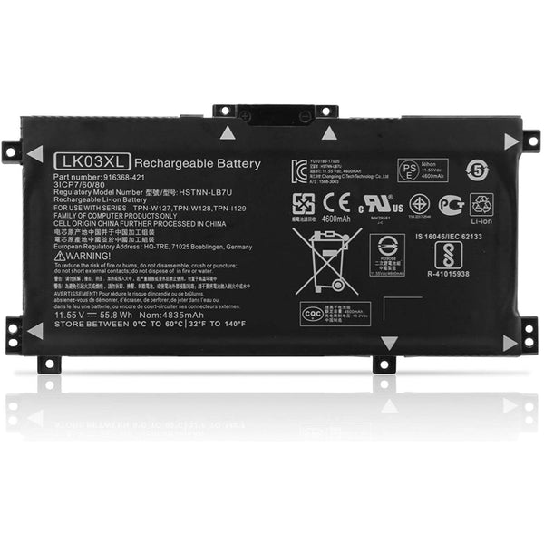 LK03XL Laptop Battery for HP Envy X360 Convertible 17-AE 17M-AE 17T-AE 17-BW 17M-BW 17-CE 17M-CE 17T-CE 17T-BW 15-BP 15M-BP 15-BQ 15M-BQ 15M-CP 15M-CN0XXX L09281-855 916814-855 916368-541 916368-421 Bateria - MFerraz Tecnologia