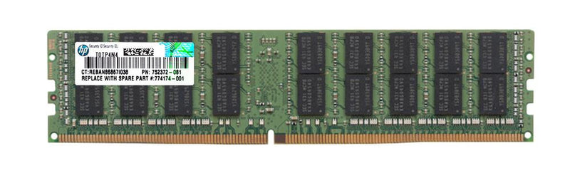 memory 752372-081-BN - 32GB PC4-17000 DDR4-2133Mhz 4Rx4 1.2v ECC LRDIMM (Equivalent to OEM PN