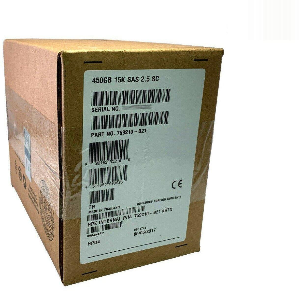 759210-B21 HPE 450GB 12G SAS 15K 2.5" SC HD 759547-001 - AloinfoUSA