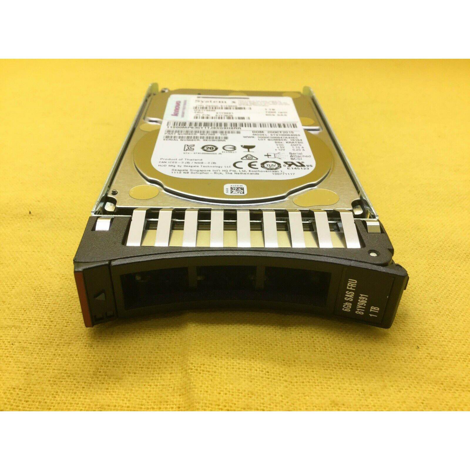 81Y9690 IBM/ Lenovo 1TB 7.2K 6Gbps SAS 2.5" SFF HDD 81Y9691 81Y3820 883436119139 - AloinfoUSA