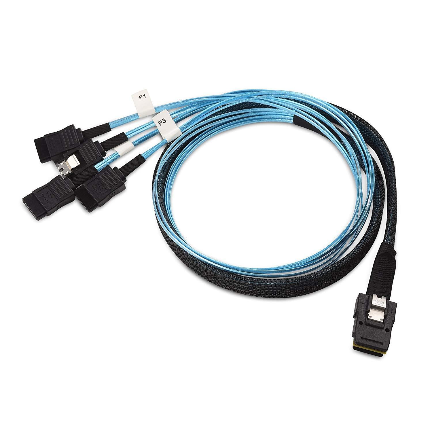 cable Internal Mini SAS to SATA Cable (SFF-8087 to SATA Forward Breakout) 3.3 Feet - AloinfoUSA