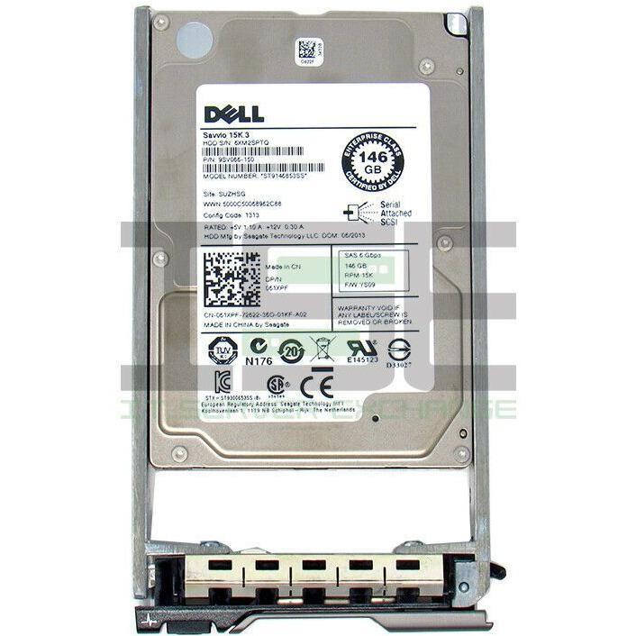 Dell 61XPF 145GB 15K 2.5" SAS 6Gb/s ST9146853SS w/ Caddy 763649042847 - AloinfoUSA