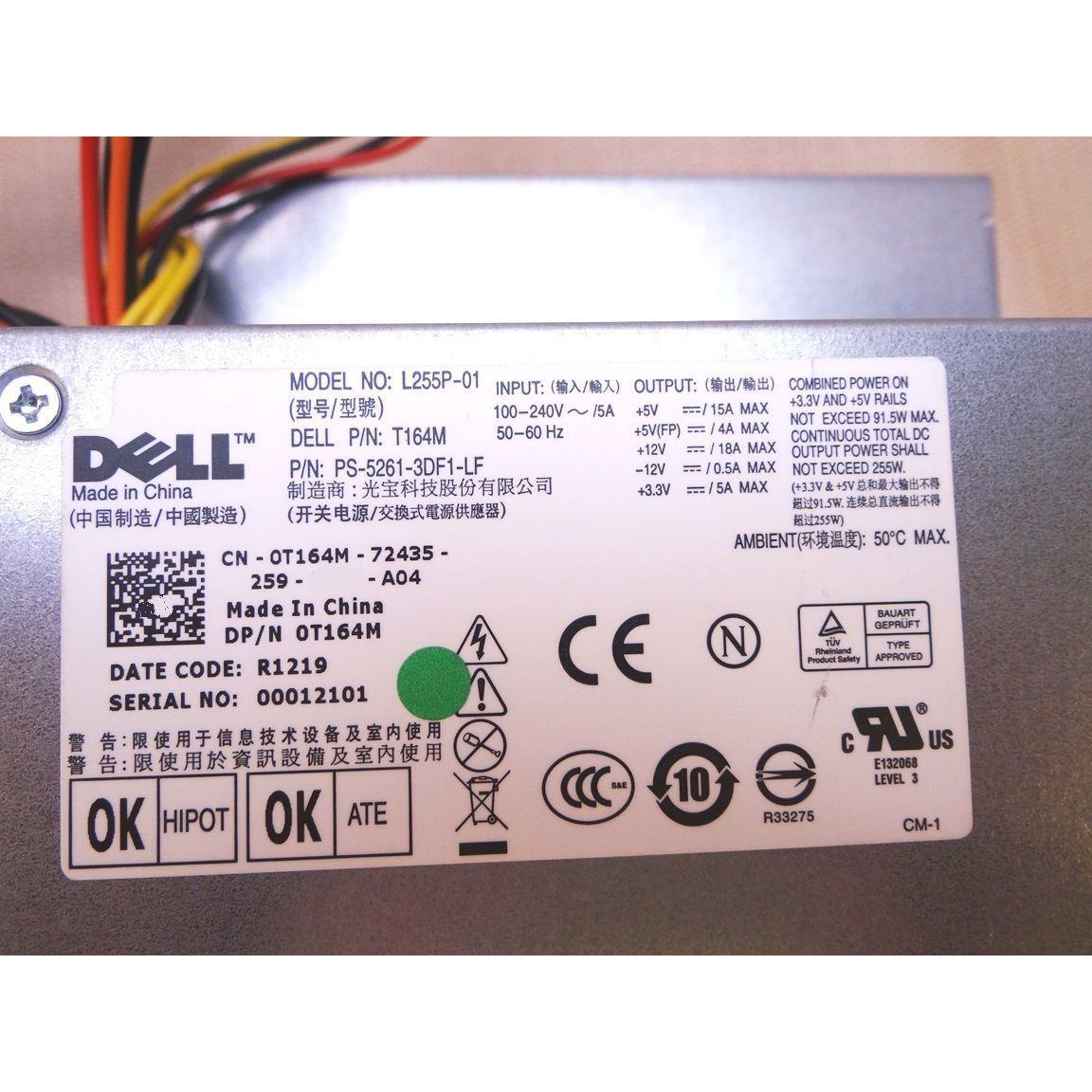 DELL OptiPlex 580 760 780 960 DT Desktop Computer Form Factor 255W power supply Fonte - AloinfoUSA