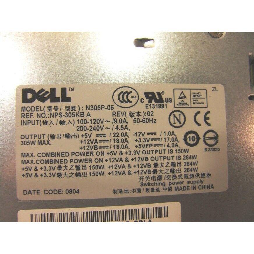 Dell Optiplex Genuine Original 305W Power Supply NPS-305KB A N305P-06 C248C OEM - AloinfoUSA