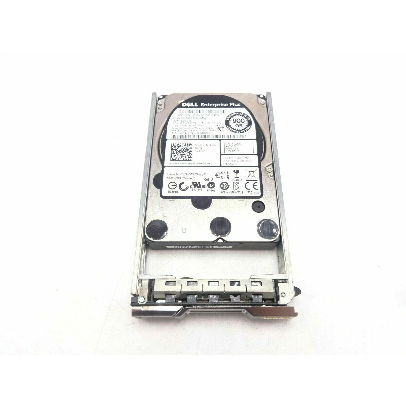 Dell Y5YV5 900GB SAS 2.5" 10k 6GBPS Hard Drive WD9001BKHG 50000C0F0107F368 929133531635 - AloinfoUSA