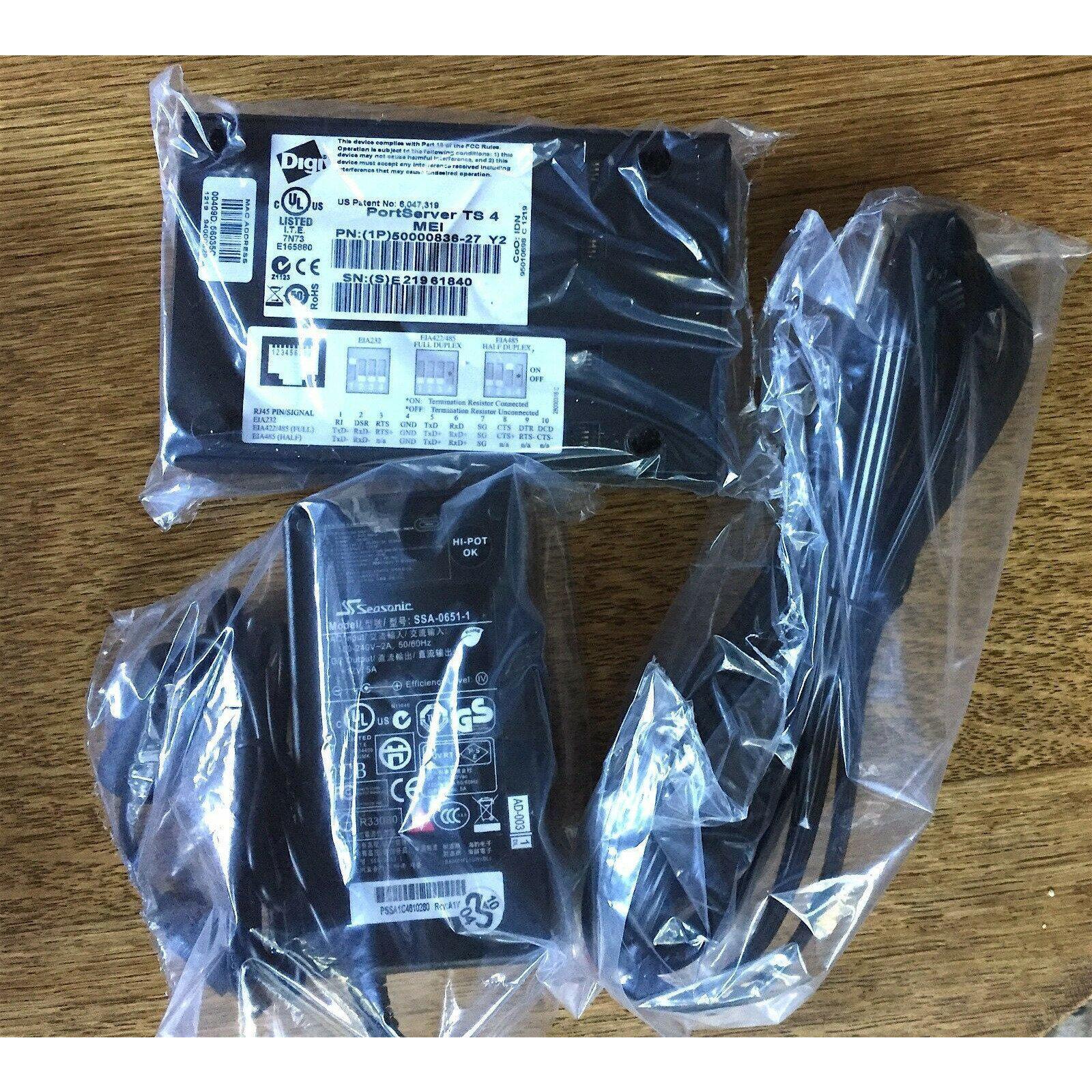 Digi Portserver TS-4 MEI 50000836-27 w/ AC adapter+full warranty Port Server TS4 - AloinfoUSA
