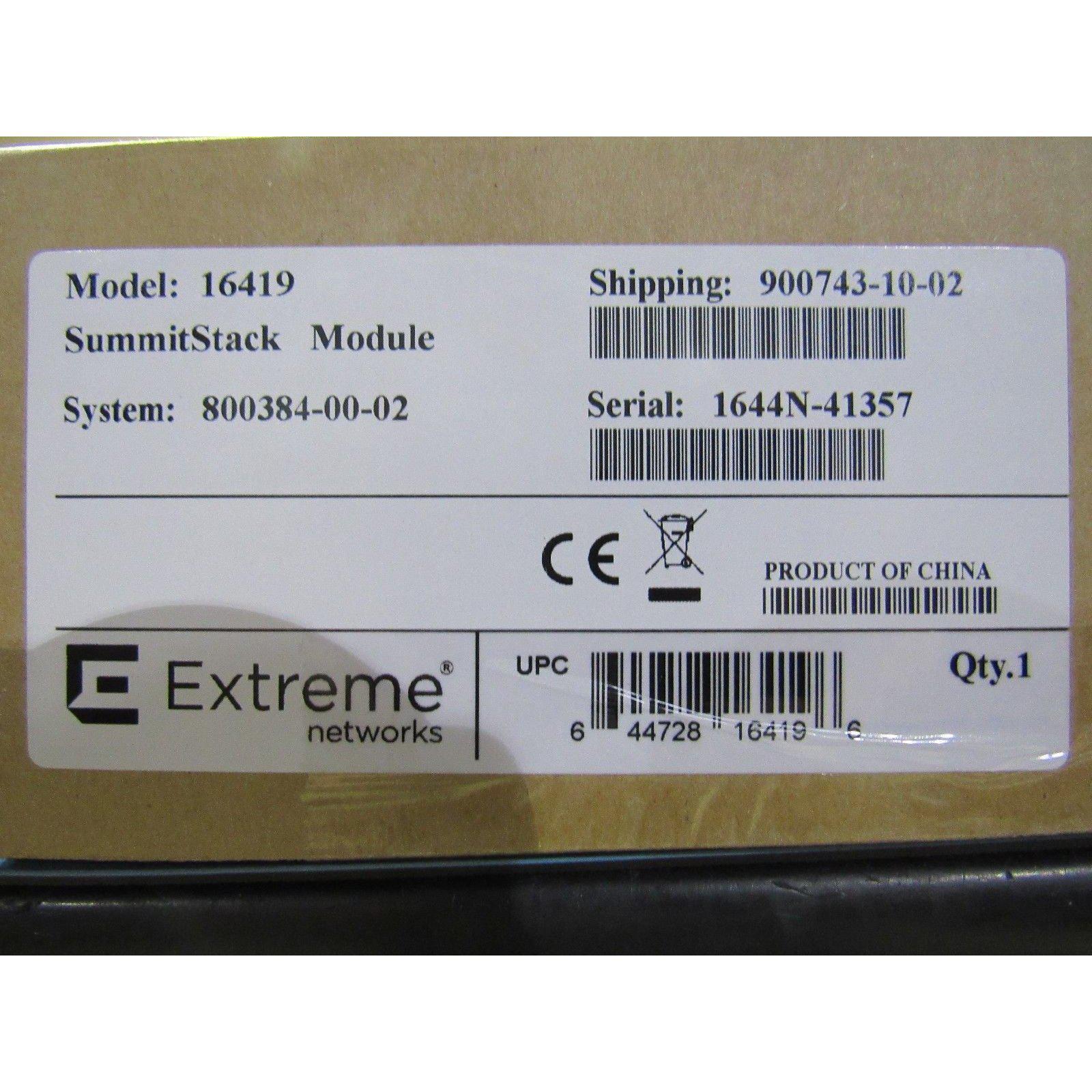 Extreme Networks SummitStack Module 16419 644728164196 - AloinfoUSA