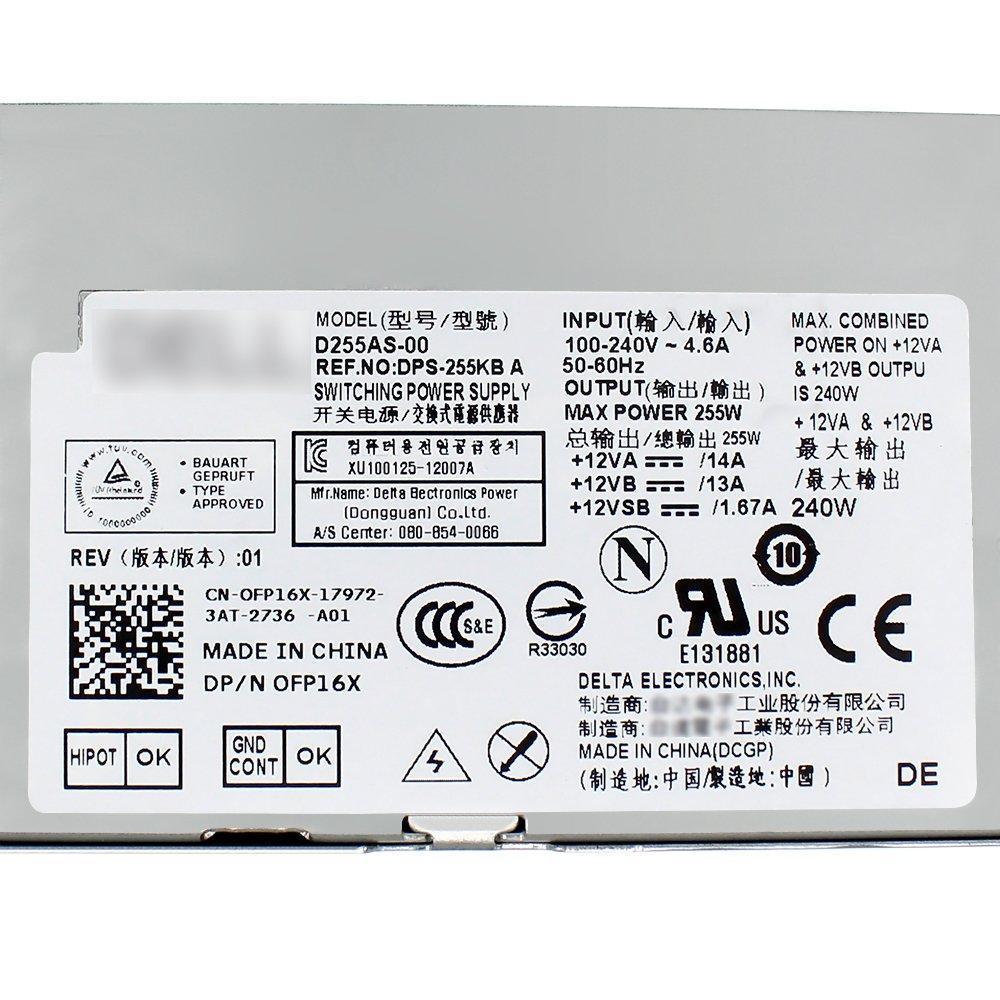 Fonte 255W L255AS-00 PS-3261-2DF Power Supply for Dell Optiplex 3020 7020 9020 Precision T1700 Small Form Factor (SFF) Systems Part Number: YH9D7 R7PPW NT1XP 3XRJ0 V9MVK FP16X T4GWM M9GW7 FN3MN - AloinfoUSA