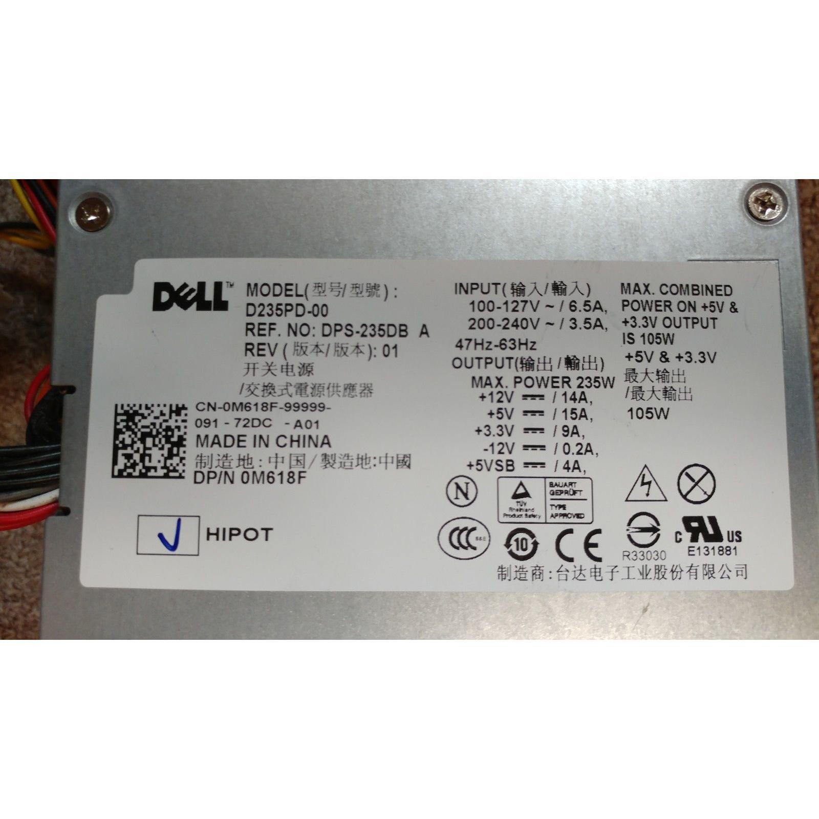 Fonte Dell Optiplex Power Supply H280P-01 H235PD-01 B235PD-00 D235PD-00 B235PD-00 - AloinfoUSA