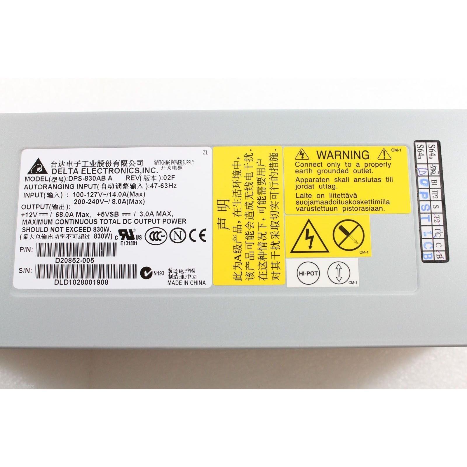 Fonte FXX830WPSU DPS-830AB A 830W Redundant Power Supply FOR SC5400 735858180269 - AloinfoUSA