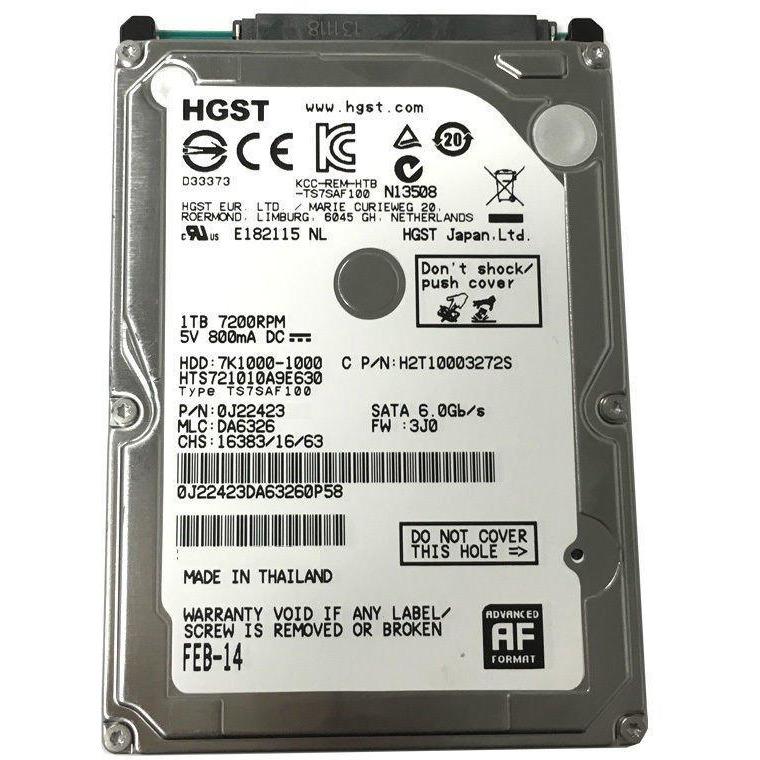 HGST 1TB 32MB Cache 7200RPM SATA III (6.0Gb/s) 2.5" PS3 &amp; PS4 Hard Drive 0J22423 - AloinfoUSA