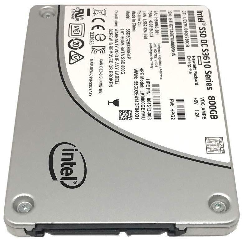 HP 804612-003 Intel DC S3610 Series 800GB 2.5-inch 7mm SATA III MLC (6.0Gb/s) Internal Solid State Drive (SSD) SSDSC2BX800G4P - AloinfoUSA