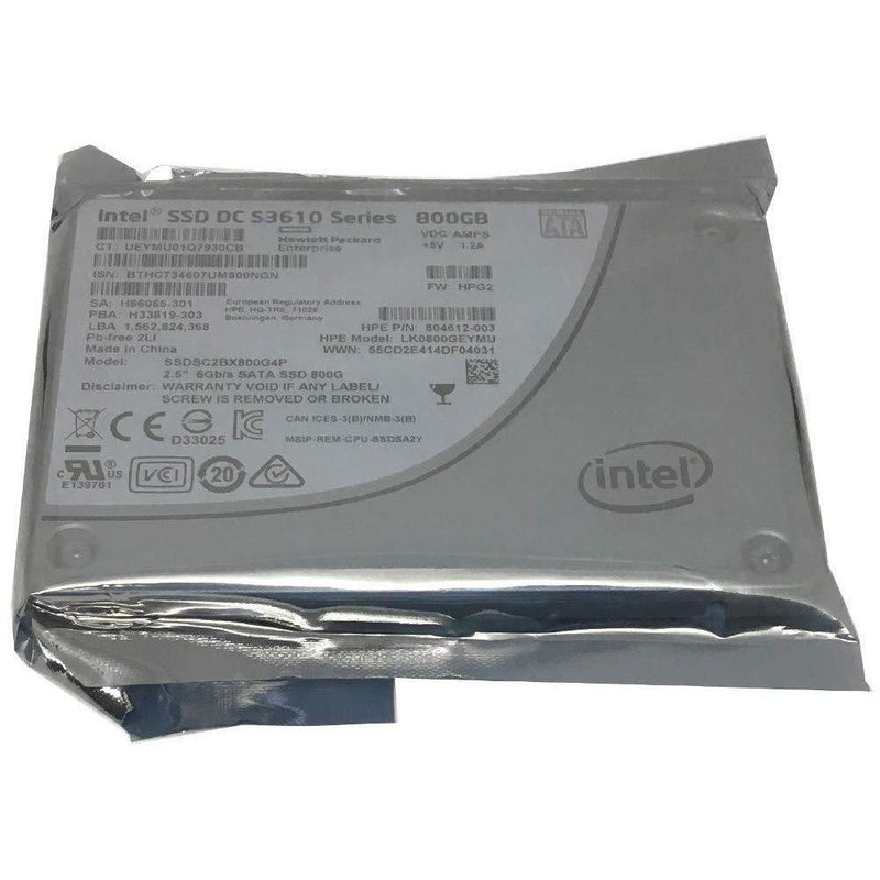 HP 804612-003 Intel DC S3610 Series 800GB 2.5-inch 7mm SATA III MLC (6.0Gb/s) Internal Solid State Drive (SSD) SSDSC2BX800G4P-FoxTI