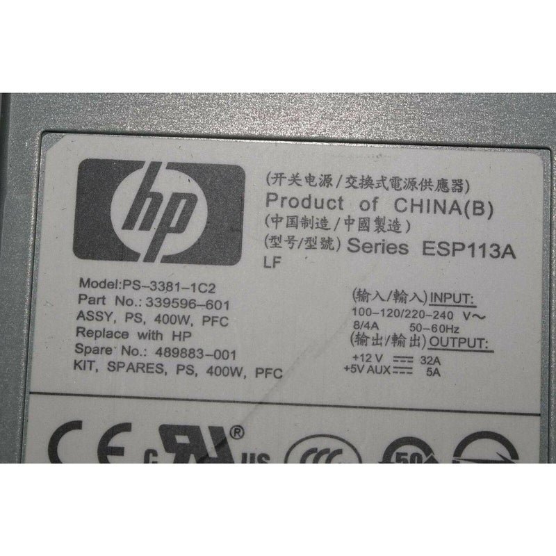 HP POWER SUPPLY 339596-601 PS-3381-1C2 EVA 6400 EVA 8400 ESP113A 489883-001 400W-FoxTI