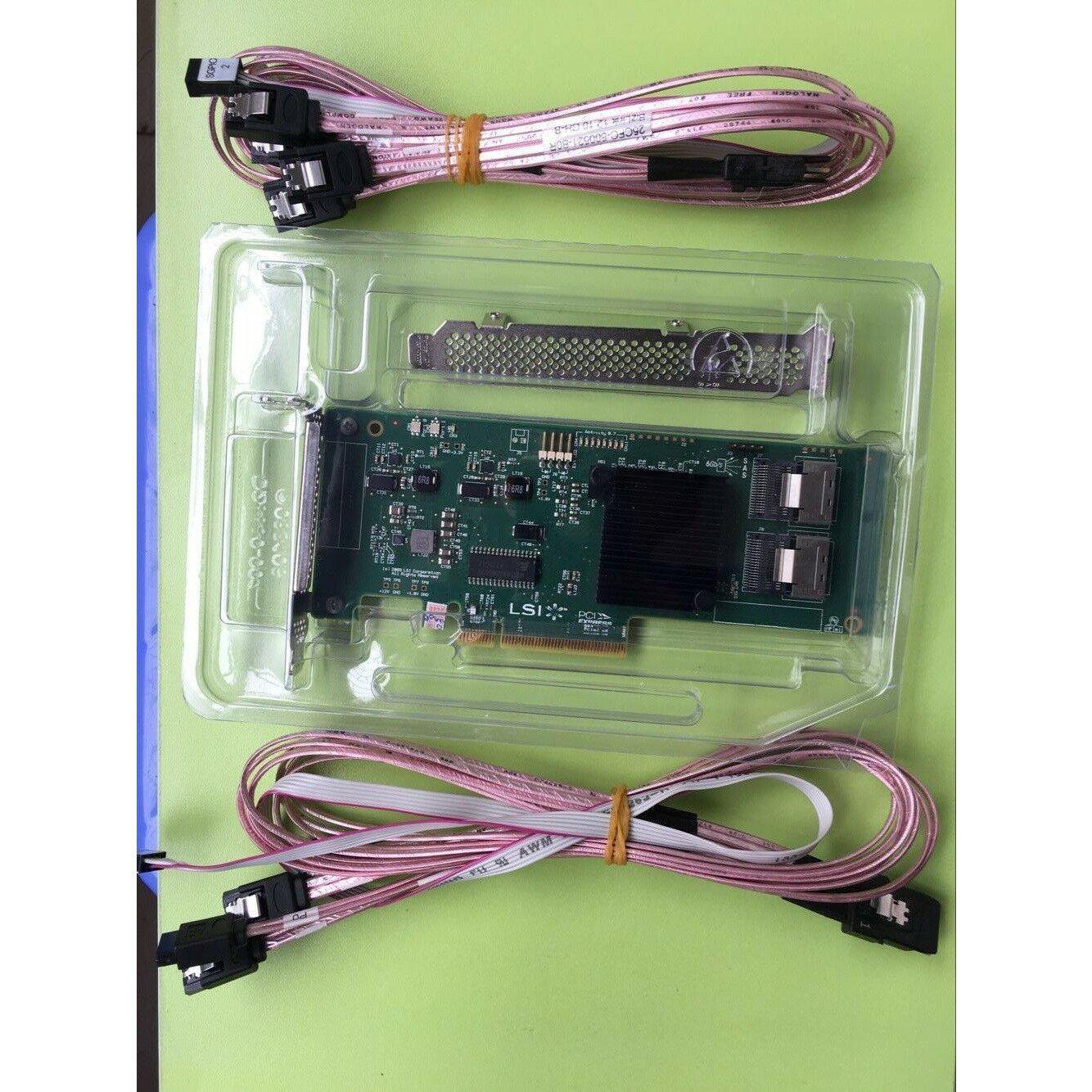 LSI Controller Card SAS 9211-8i IT Mode 8 Port 6Gb/s + 2*SFF-8087 SATA Cable - AloinfoUSA