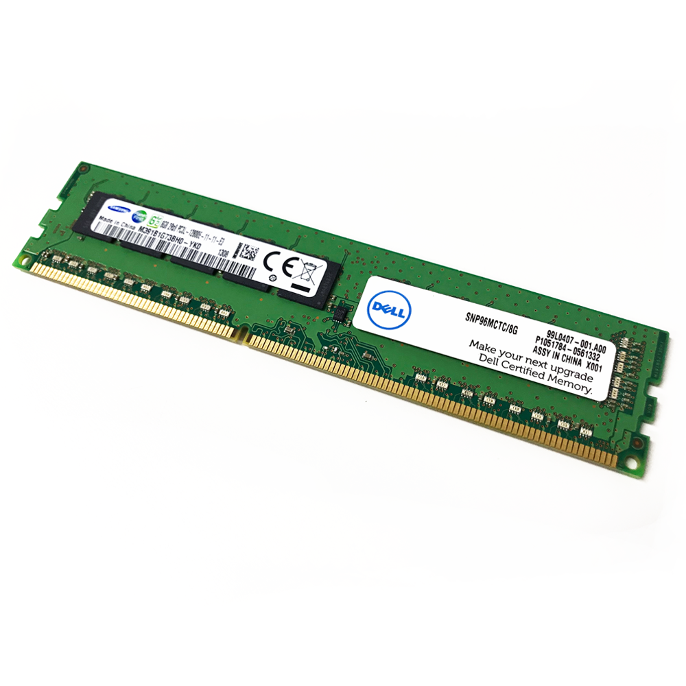 Memória 8GB (2Rx8) DDR3 1600MHz 240-Pin ECC UDIMM PC3-10600 para Dell SNP96MCTC/8G - AloinfoUSA