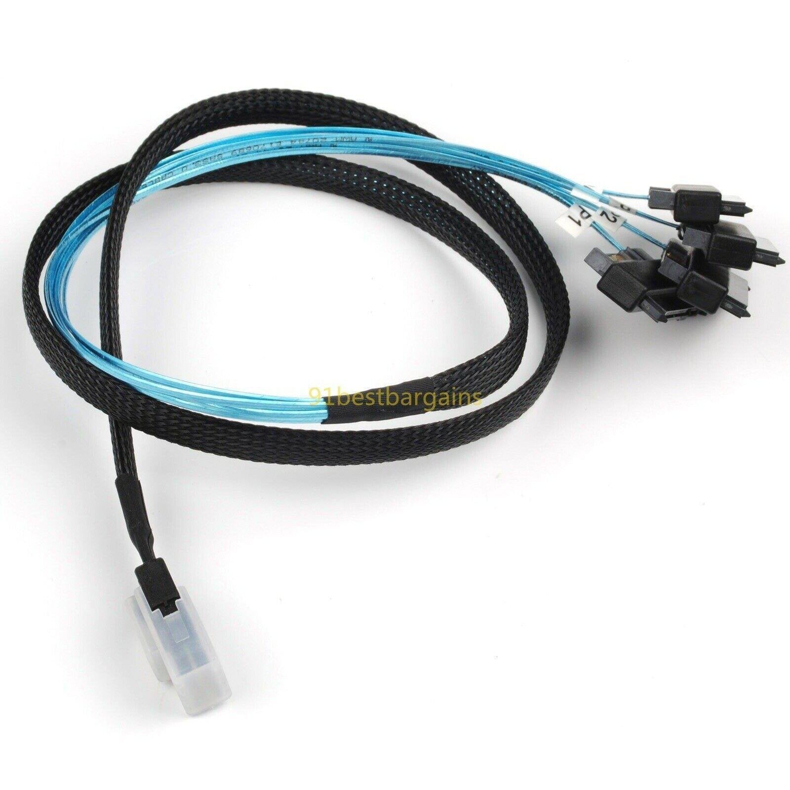 Mini SAS 36P SFF-8087 to 4 SFF-8482 Connectors With SATA Power Cable 1M US SHIP 813501730341 - AloinfoUSA