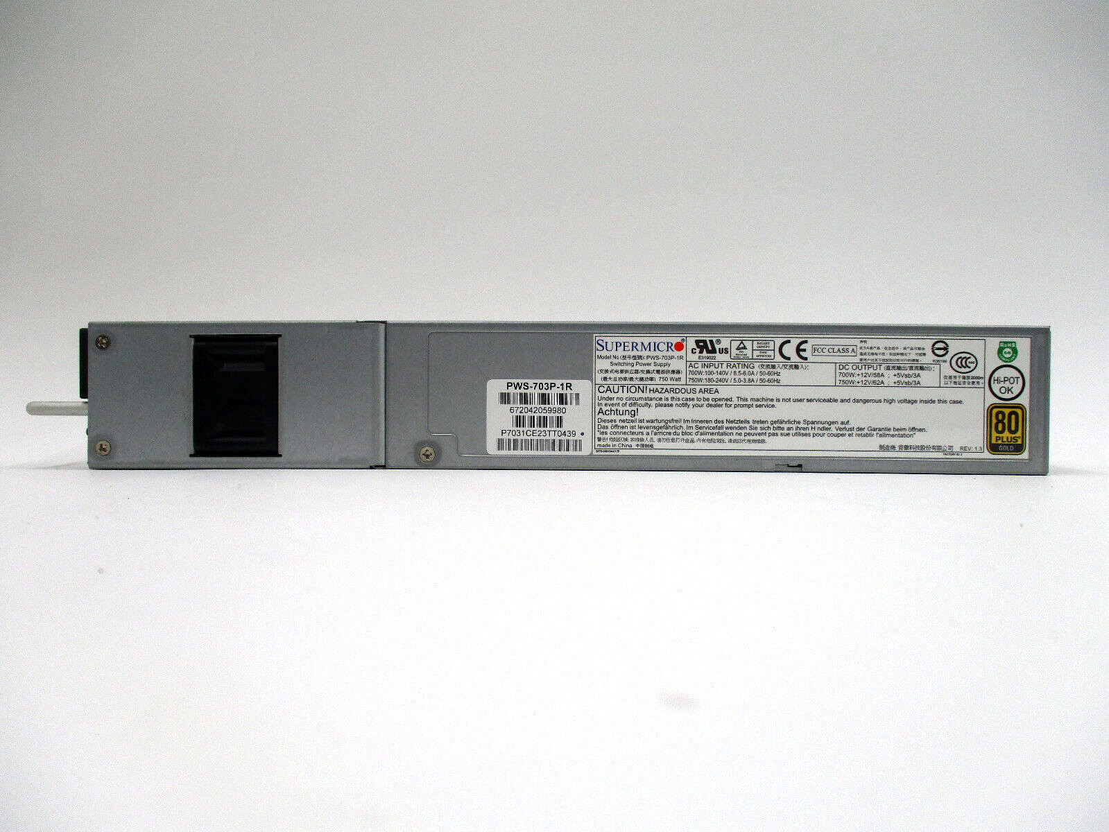 Fonte de alimentação de servidor Supermicro PWS-703P-1R 700W 1U redundante 80 Plus